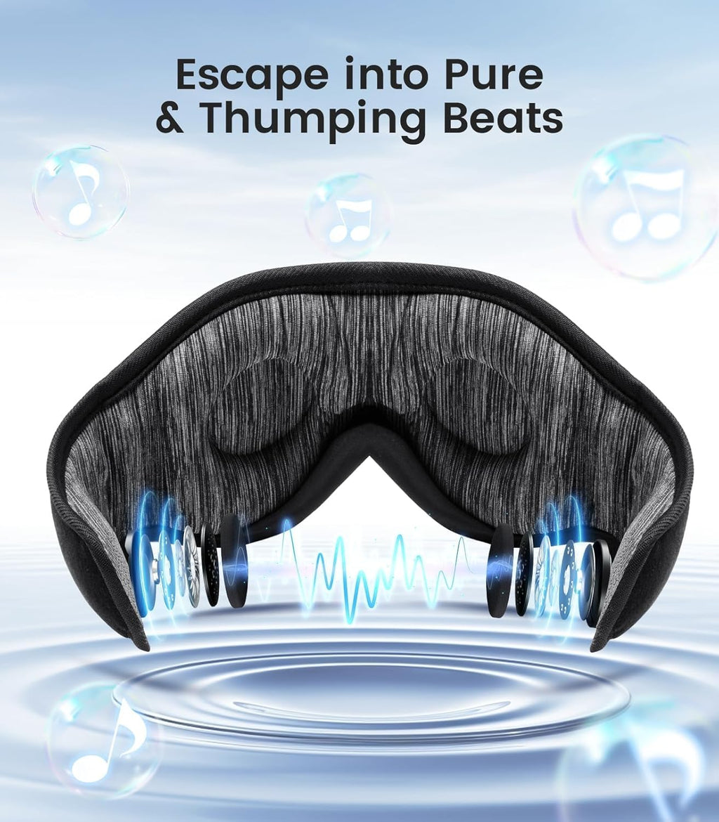 Bluetooth Sleep Mask, Sleep Mask with Bluetooth Headphones, Sleeping Headphones for Side Sleepers Travel Yoga, Cool Tech Gadgets Unique Gift for Valentine'S Mother'S Day Birthday Christmas