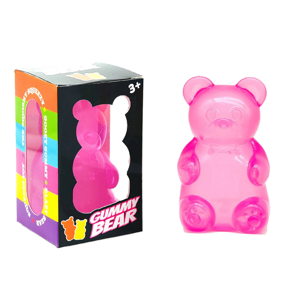 Needoh Gummy Bear Squishy Toy, Maltose Stress Ball for Kids Adults, Cute Animal Squeeze Fidget Toy, Solid Decompression