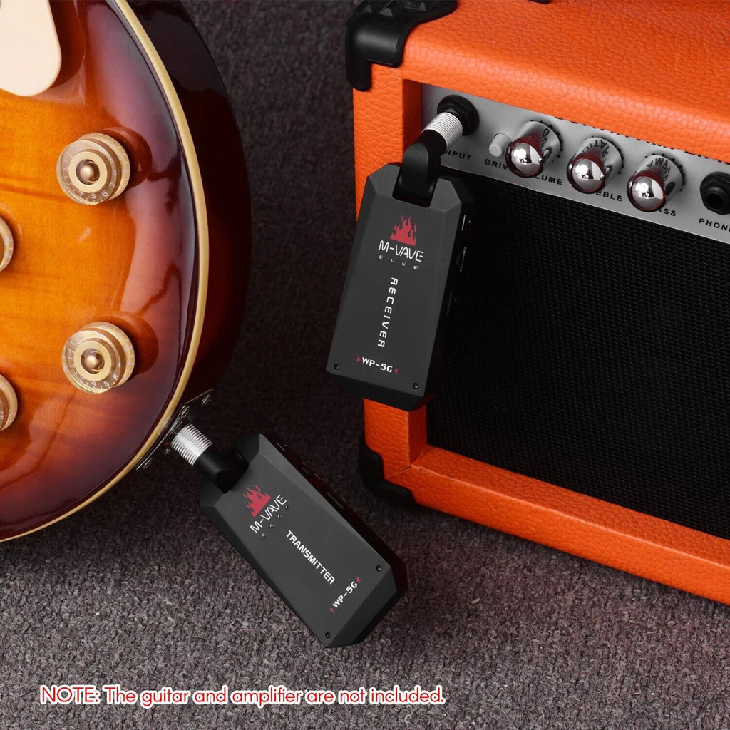 WP-5G 5.8G Wireless Guitar System Rechargeable Audio Transmitter Receiver Guitar Amplifier Guitar Accessory Type-C Cable