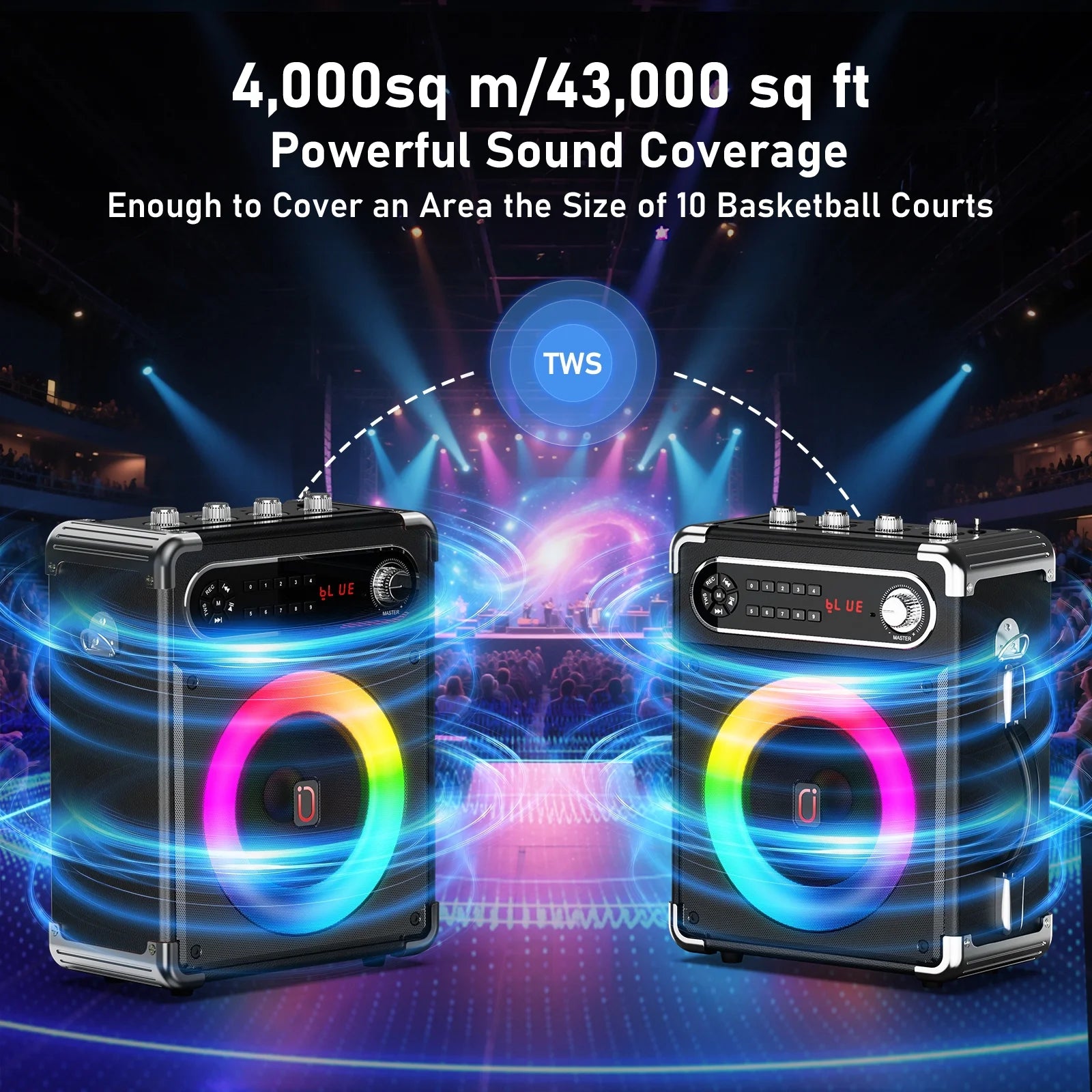 Karaoke Machine for Adult, Portable Bluetooth Speaker with 2 Microphones for Party, Pa System with Remote