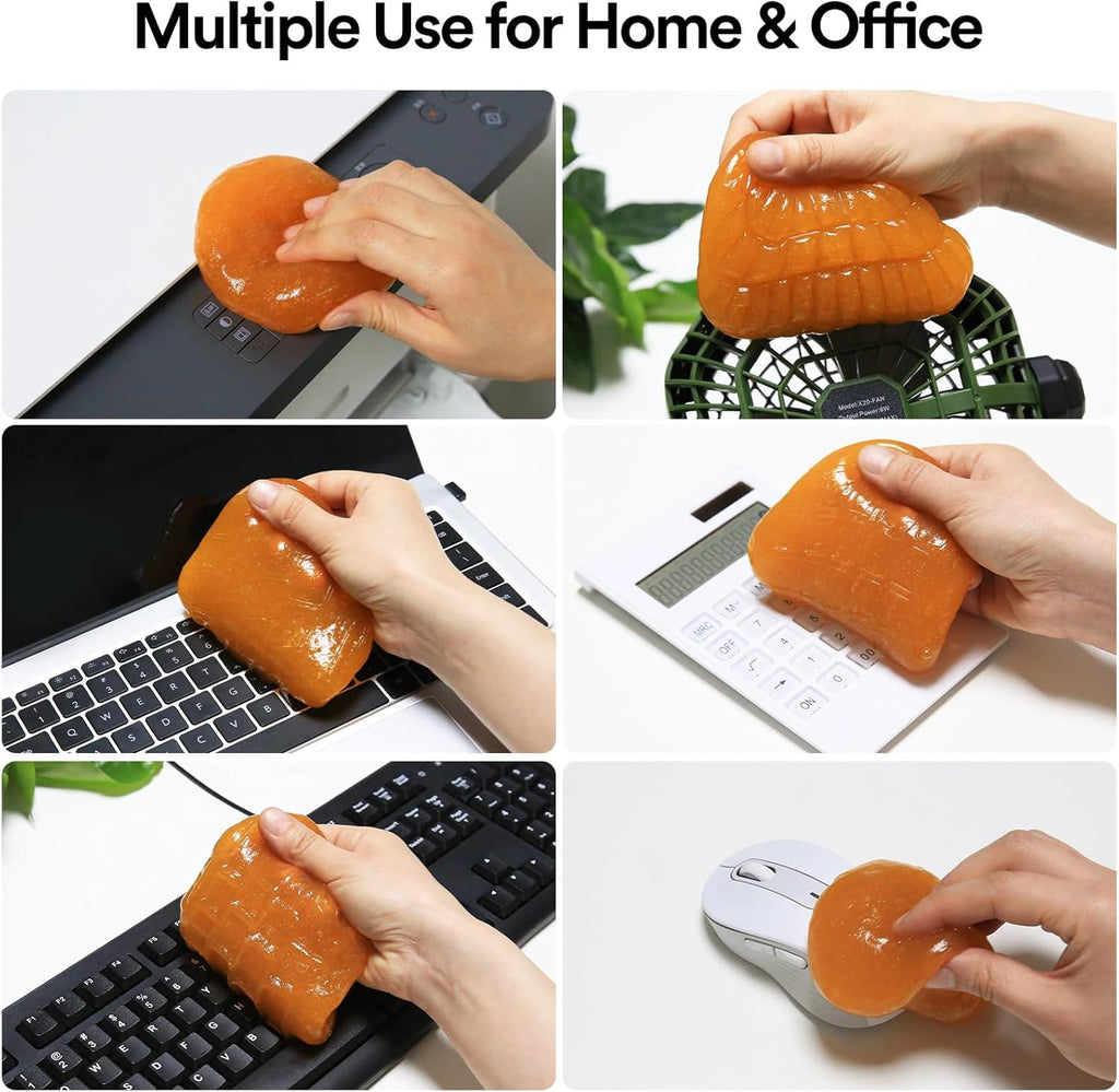 Car Cleaning Gel Car Putty Car Cleaning Kit Car Interior Cleaner Slime Car Cleaning Supplies Auto Detailing Tools Car Accessories Car Gifts for Women Men Keyboard Cleaner Orange