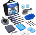 21Pcs Car Detailing Kit,Compelete Car Cleaning Kits Interior Cleaner with Detailing Brushes,Car Wash Kit with Cleaning Gel,Wash Mitt, Car Care Gift for Men