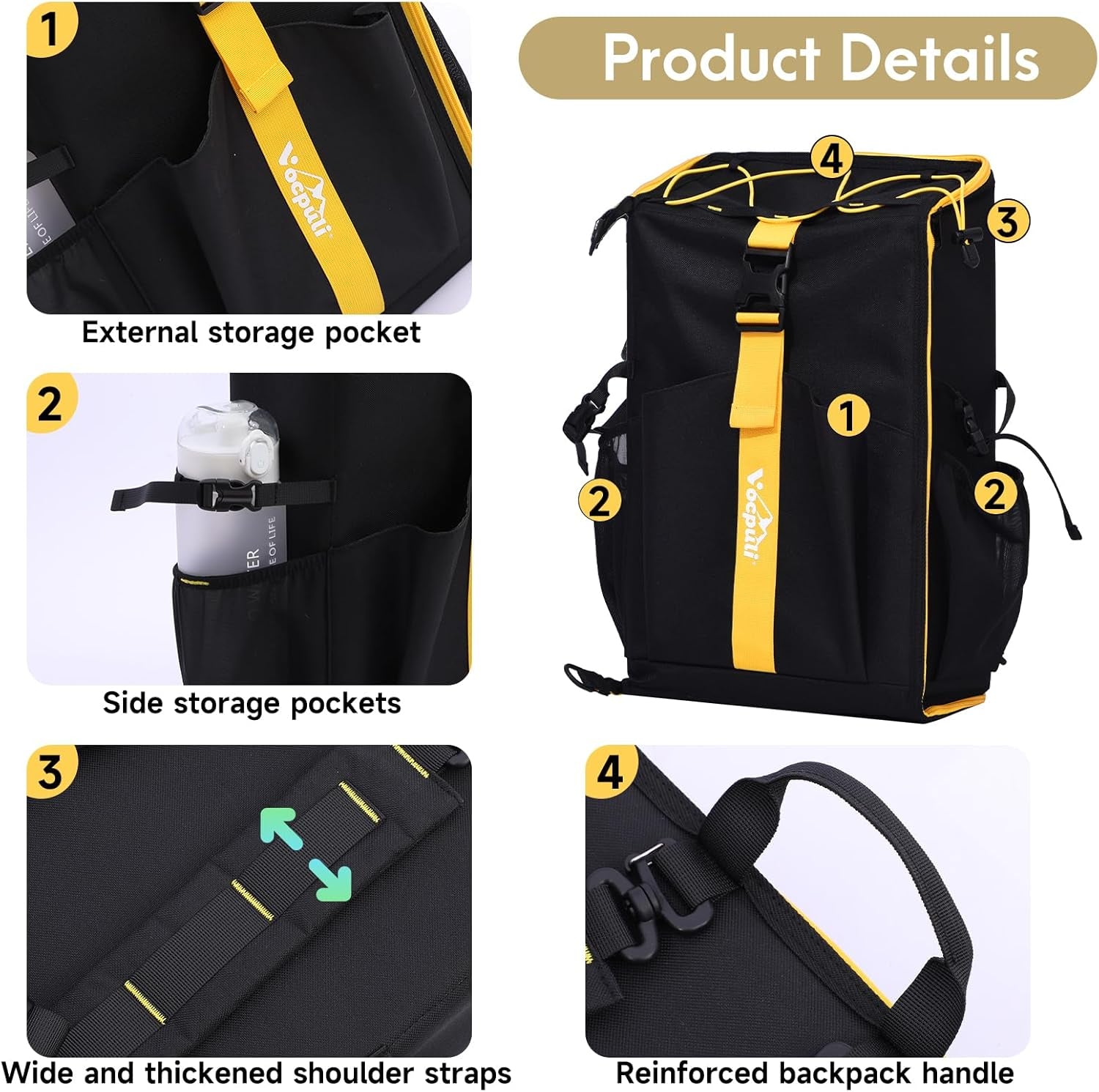 Camping Backpack - Aviation Aluminum Table Frame + 2 Folding Camping Chairs,+ Convertible Backpack Tabletop, Quick Setup&Portable,Camping Gear,Gifts for Camping, Picnic, Beach (Black)