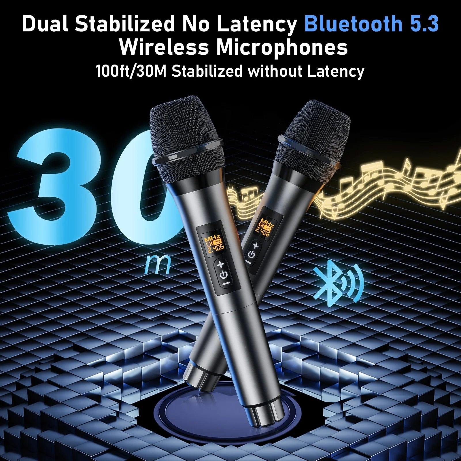 Karaoke Machine for Adult, Portable Bluetooth Speaker with 2 Microphones for Party, Pa System with Remote