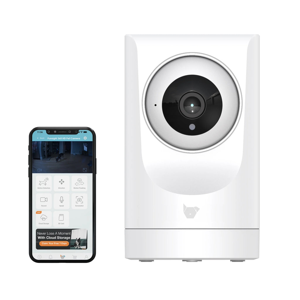 (2 Pack)  Purrsight 360° Smart Pet Camera, 1080P HD, Wireless, 2-Way Audio