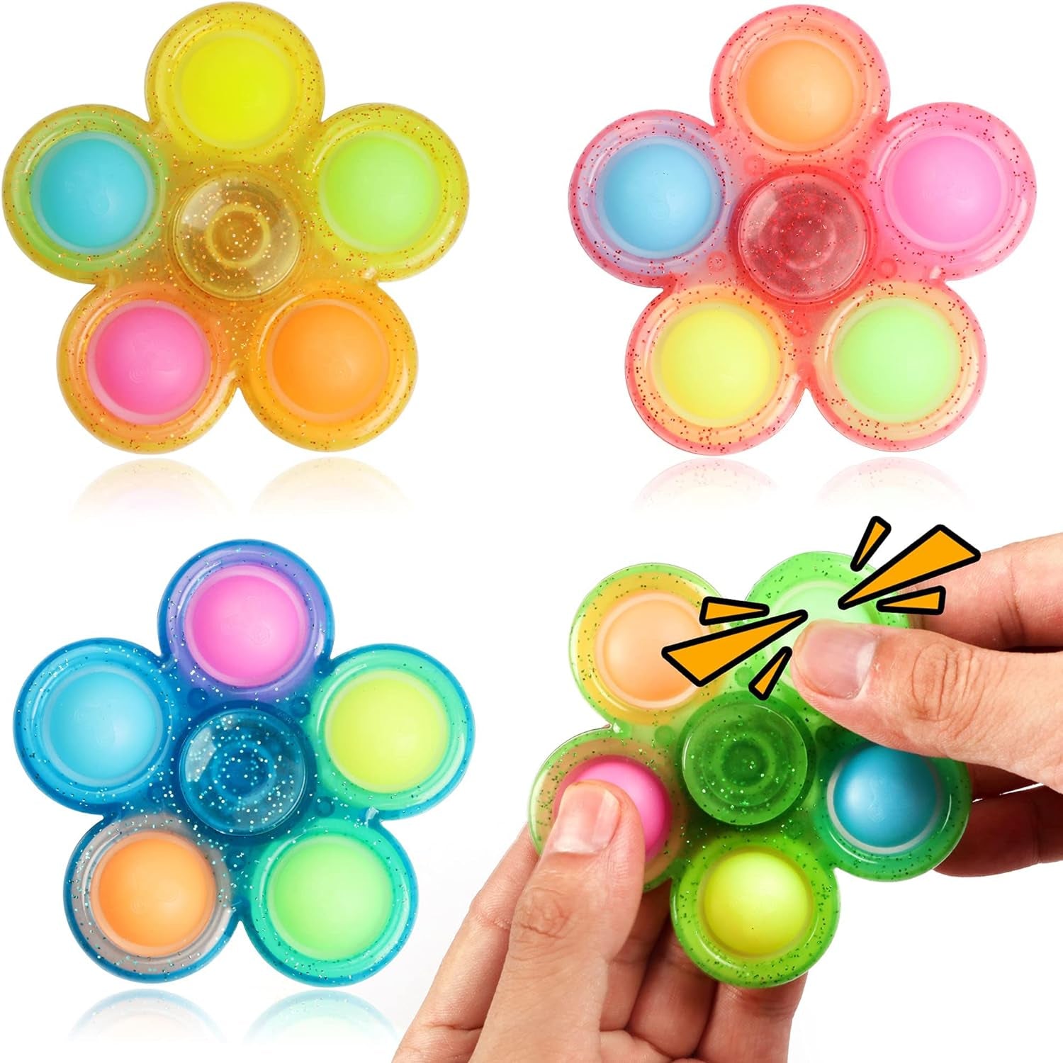 Glow in the Dark Fidget Toy, Goodie Bag Stuffers, Fidget Spinner for Stress Relief, Halloween for Kids, Sensory Fidget Toy for Kids, Fidget Packs for Fidget Party Favors
