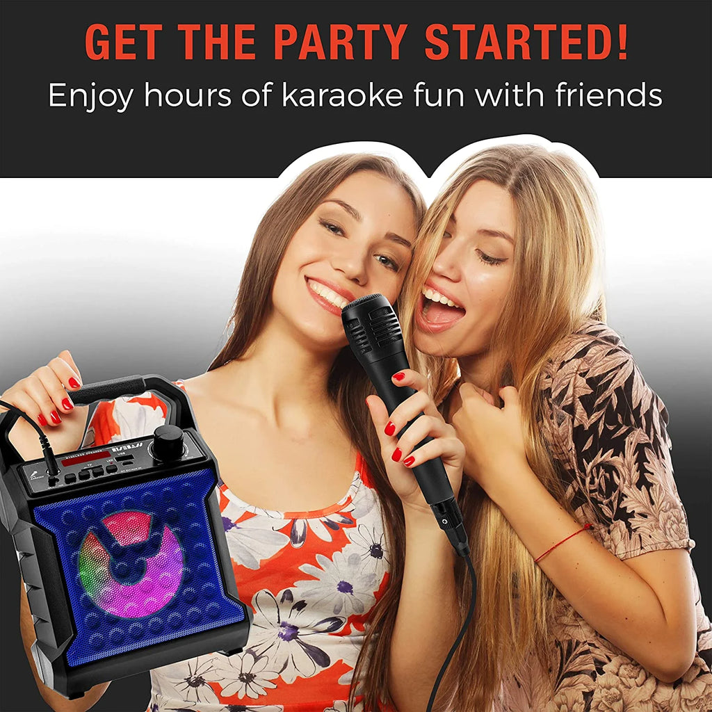 RISEBASS Karaoke Machine for Kids & Adults Singing Machine Speaker with Microphone, Blue
