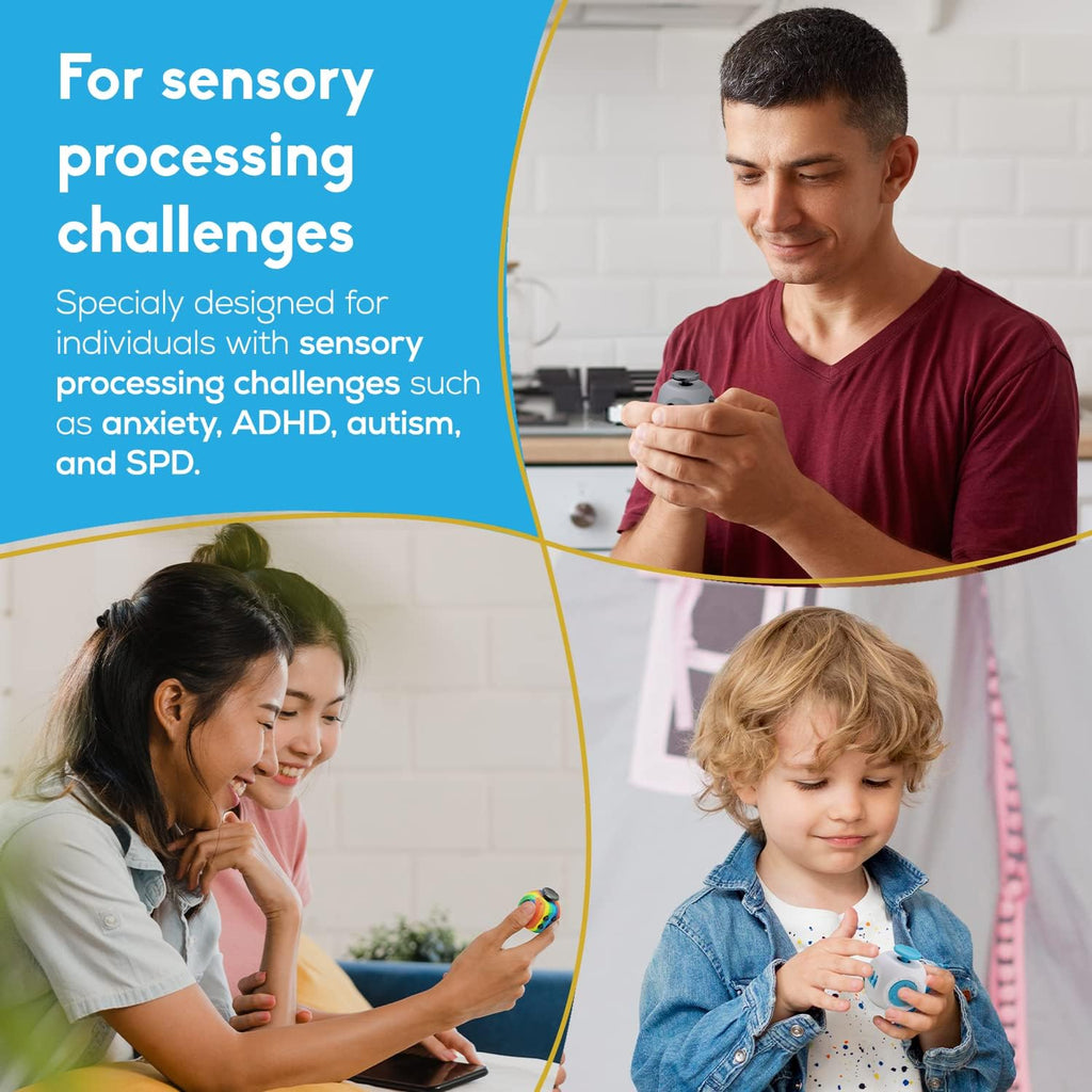 Thefube Fidget Cube, 6-Sided Stress Relief Infinity Cube for Adults & Kids, Boosts Concentration, Mindfulness Aid, Silent & Audible Modes, Stocking Suffers for Boys, Kids and Adults (Midnight)
