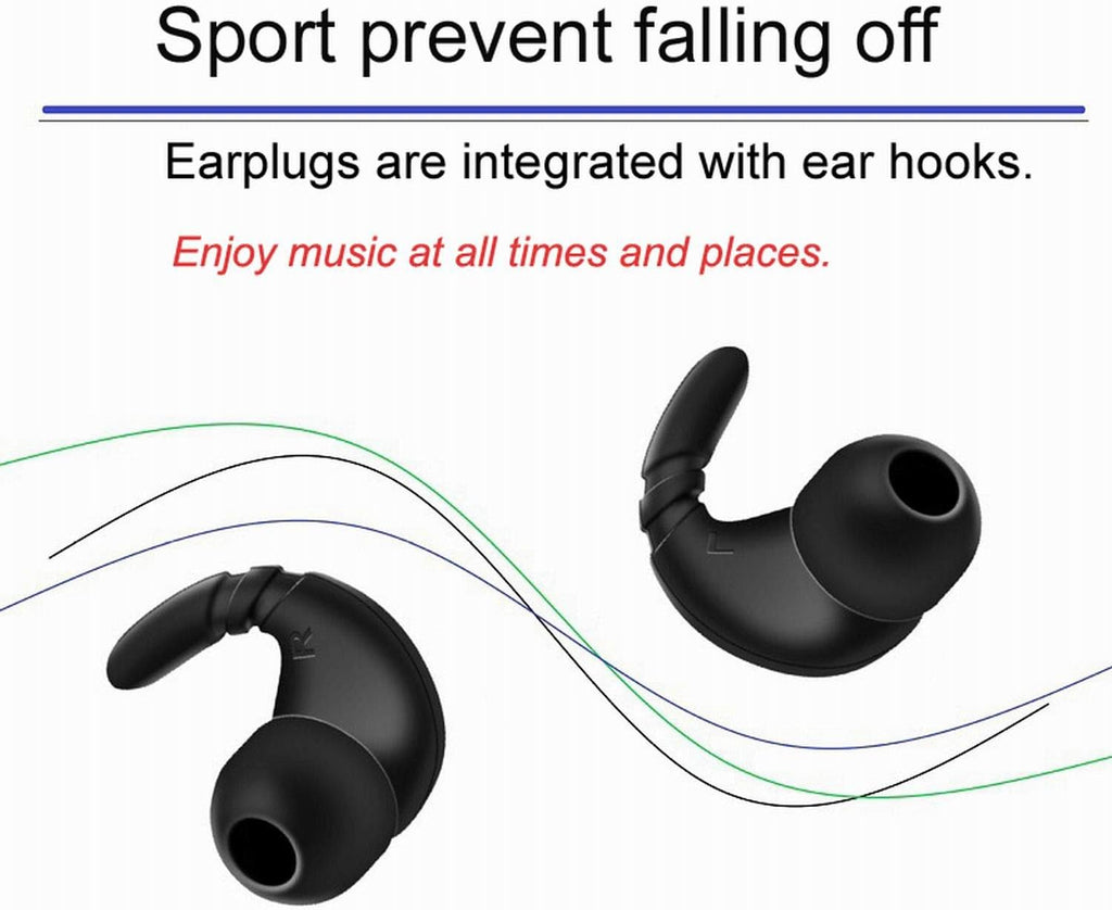 Sports Earbuds Tips Replacement Ear Fins Wingtips Noise Isolation Replacement Eartips Adapters for in Ear Earphones 4Mm to 6Mm Nozzle Attachment 3 Pairs Left & Right, Balck