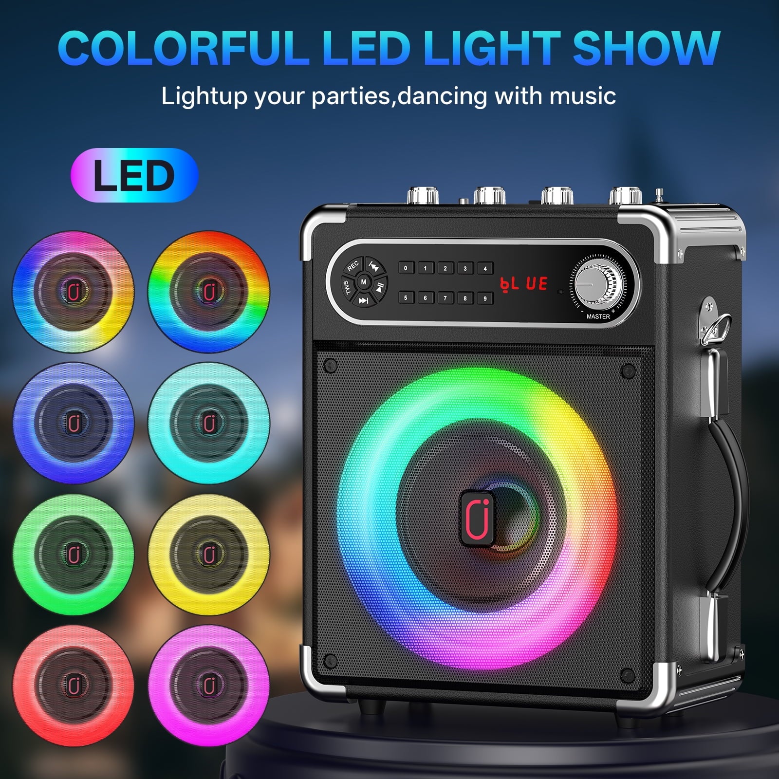 Karaoke Machine for Adult, Portable Bluetooth Speaker with 2 Microphones for Party, Pa System with Remote