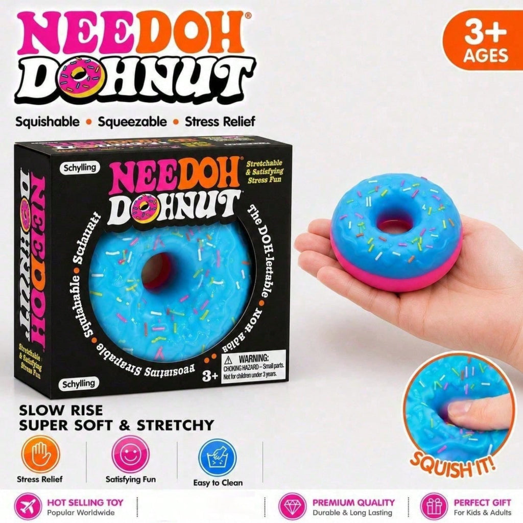 Needoh Dippin Dazzler Egg Donut Squishy Stress Relief Toy Fidget Anxiety Groovy