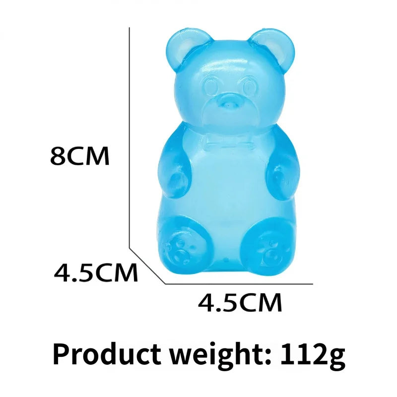 Needoh Gummy Bear Squishy Toy, Maltose Stress Ball for Kids Adults, Cute Animal Squeeze Fidget Toy, Solid Decompression