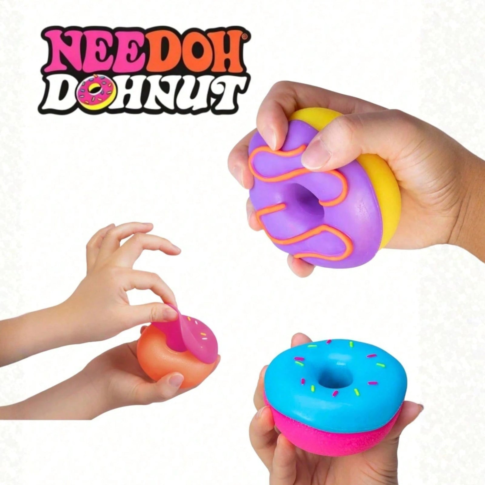 Needoh Dippin Dazzler Egg Donut Squishy Stress Relief Toy Fidget Anxiety Groovy