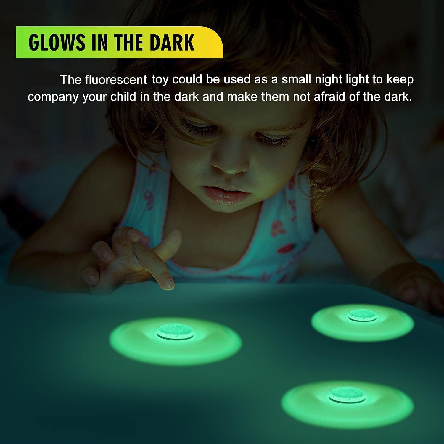 Glow in the Dark Fidget Toy, Goodie Bag Stuffers, Fidget Spinner for Stress Relief, Halloween for Kids, Sensory Fidget Toy for Kids, Fidget Packs for Fidget Party Favors