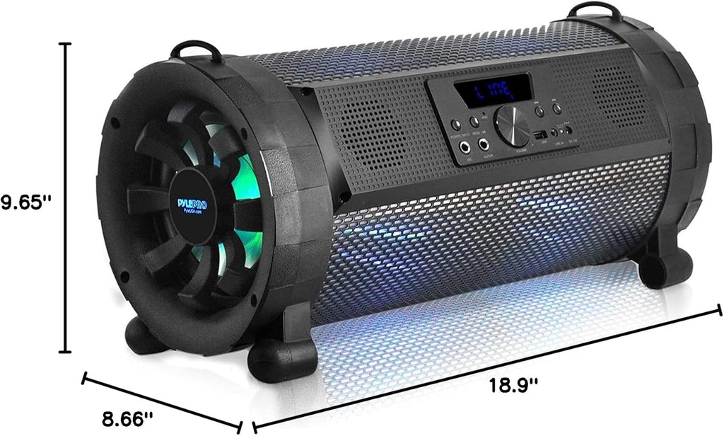 Wireless Portable Bluetooth Boombox Speaker - 500W 2.1Ch Rechargeable Boom Box Speaker Portable Barrel Loud Stereo System with Flashing LED, Digital LCD Display, AUX, USB, 1/4" Mic IN