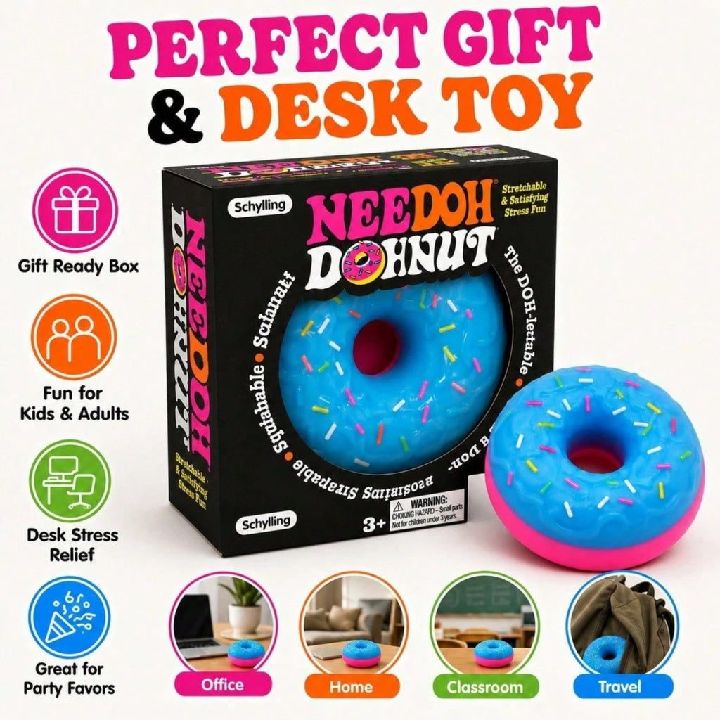 Needoh Dippin Dazzler Egg Donut Squishy Stress Relief Toy Fidget Anxiety Groovy