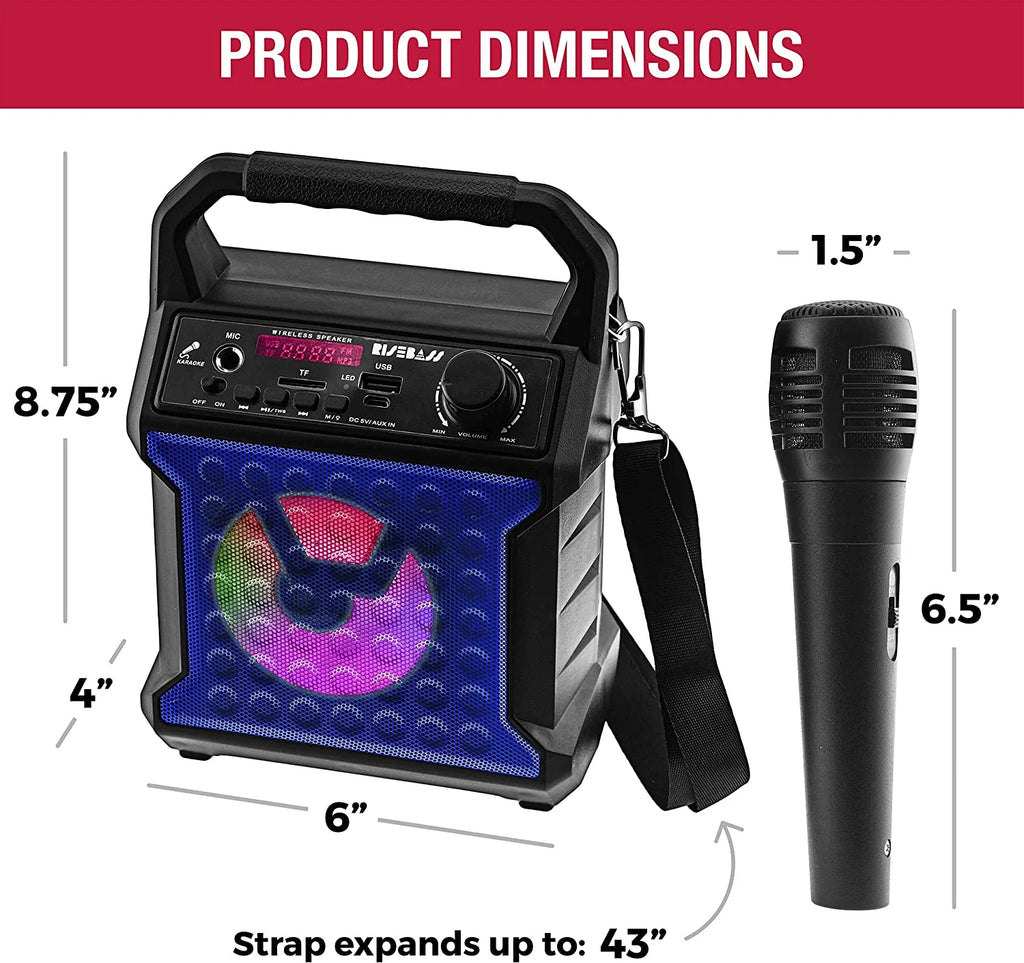 RISEBASS Karaoke Machine for Kids & Adults Singing Machine Speaker with Microphone, Blue