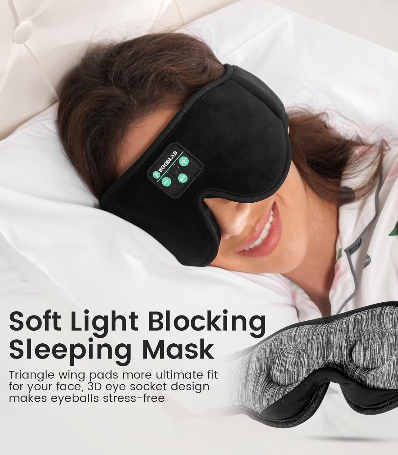 Bluetooth Sleep Mask, Sleep Mask with Bluetooth Headphones, Sleeping Headphones for Side Sleepers Travel Yoga, Cool Tech Gadgets Unique Gift for Valentine'S Mother'S Day Birthday Christmas