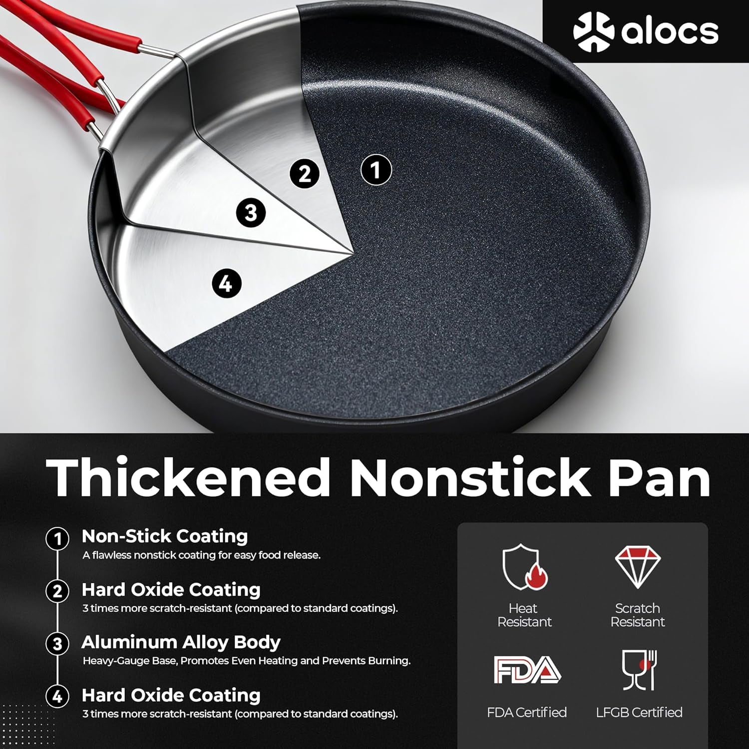 Camping Cookware Set Camping Gear, Compact Camping Pots and Pans Set, Durable Hard Alumina Camping Cooking Set for Outdoor Backpacking Camping Hiking Picnic, Included Mesh Carry Bag