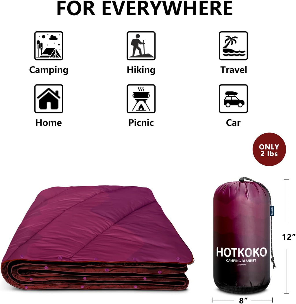 Camping Blanket,Lightweight Puffy Printed Camping Blanket Packable Outdoor Blanket for Camping,Traveling, Stadium, Hiking, Picnics