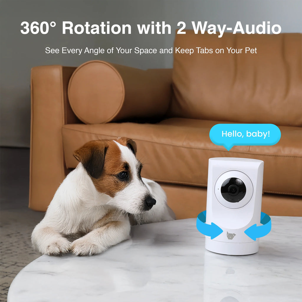 (2 Pack)  Purrsight 360° Smart Pet Camera, 1080P HD, Wireless, 2-Way Audio