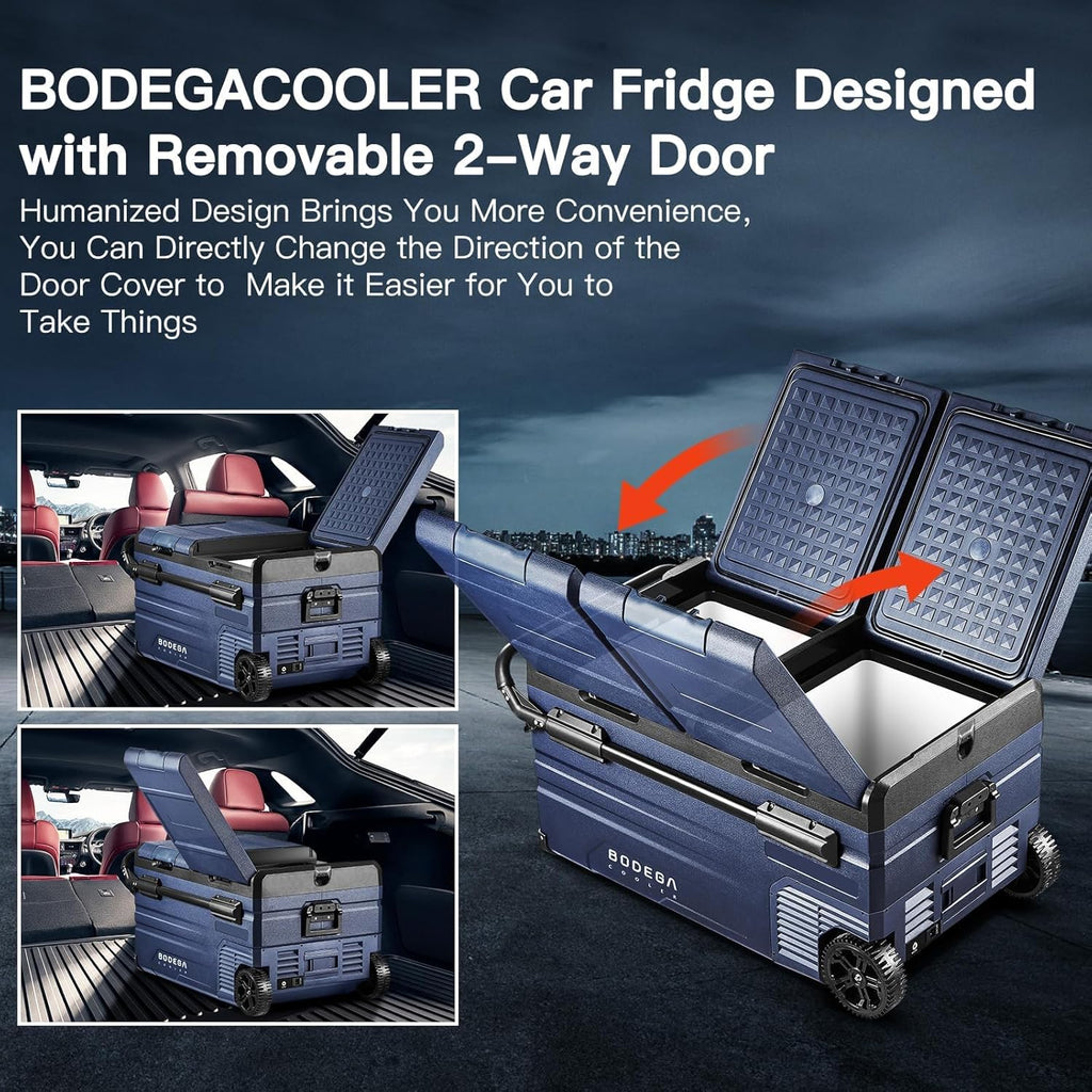COOLER 12 Volt Car Refrigerator, Portable Freezer, Car Fridge Dual Zone WIFI APP Control, 80 Quart(75L) -4℉-68℉Car Cooler, 12/24V DC and 100-240V AC, for Camping, Travel, RV, Outdoor
