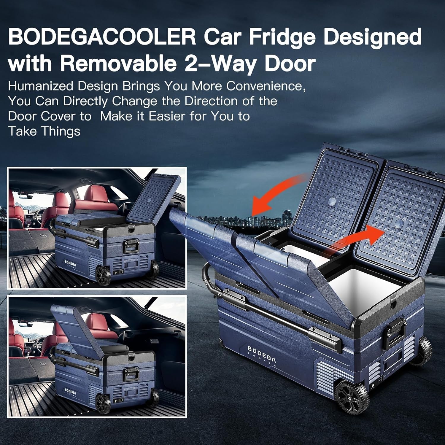 COOLER 12 Volt Car Refrigerator, Portable Freezer, Car Fridge Dual Zone WIFI APP Control, 80 Quart(75L) -4℉-68℉Car Cooler, 12/24V DC and 100-240V AC, for Camping, Travel, RV, Outdoor