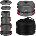 Camping Cookware Set Camping Gear, Compact Camping Pots and Pans Set, Durable Hard Alumina Camping Cooking Set for Outdoor Backpacking Camping Hiking Picnic, Included Mesh Carry Bag