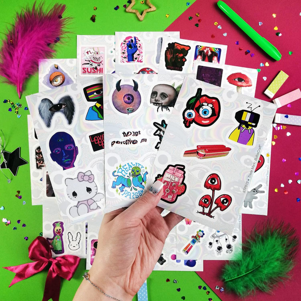 100Pcs Weirdcore Stickers, Weird Stickers for Adults, Weird Gifts, Psychedelic Decals, Trippy Decals, Weirdcore Accessories, Gifts for Women & Men