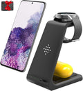 3 in 1 Wireless Charger, Charging Station for Samsung Galaxy S23 Ultra/Zfold3/S22/21/20/10/9/8/Note10/9/8, Dock for Galaxy Watch 3/Active2/1/Gears3, Galaxy Buds