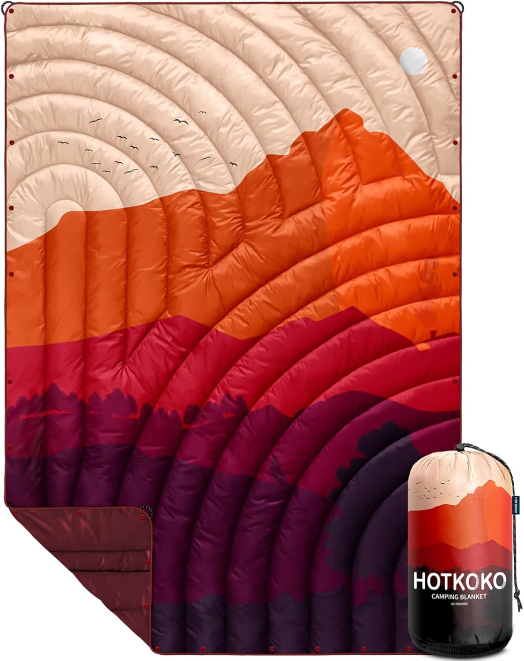 Camping Blanket,Lightweight Puffy Printed Camping Blanket Packable Outdoor Blanket for Camping,Traveling, Stadium, Hiking, Picnics