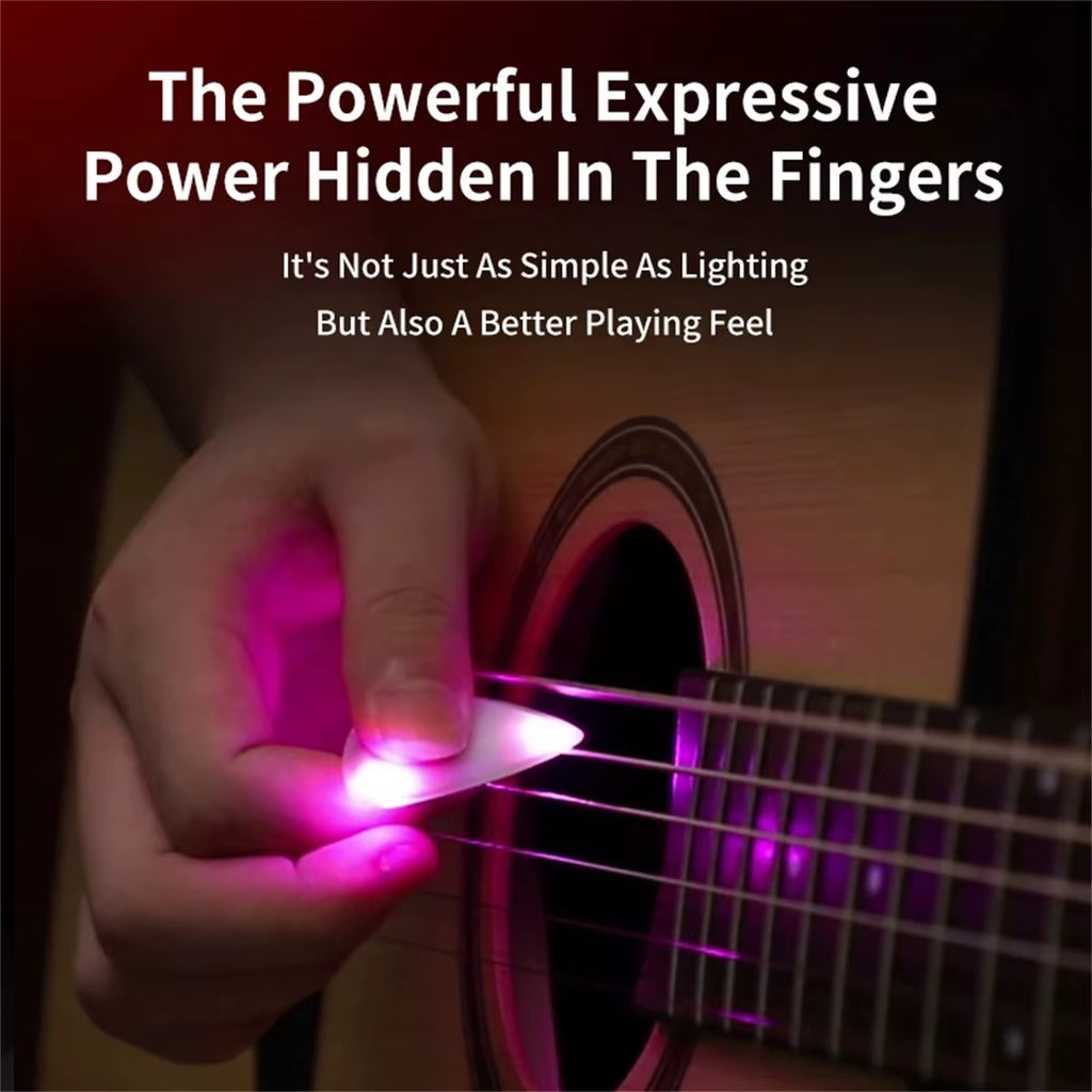 LED Luminous Guitar Pick - ABS Electric Guitar Picks with Three-Color Light Options (White/Green/Purple)