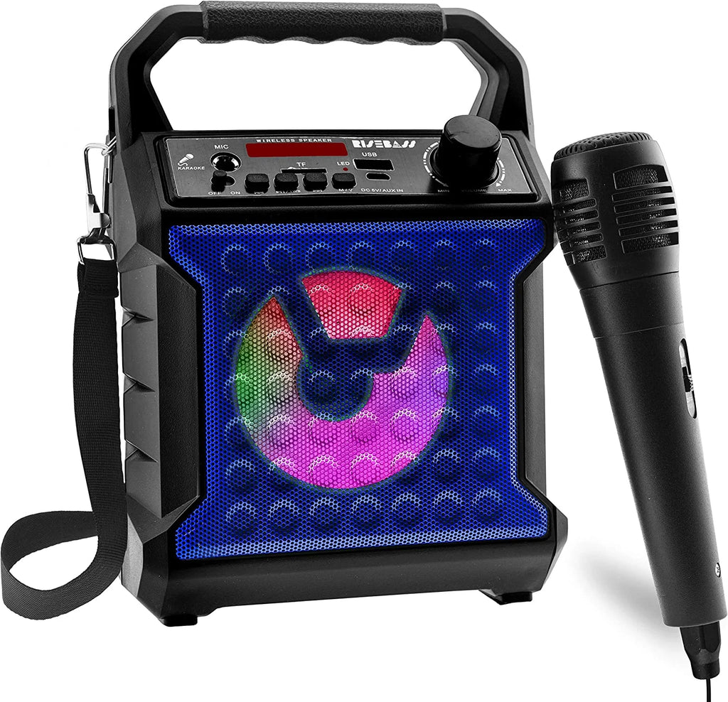 RISEBASS Karaoke Machine for Kids & Adults Singing Machine Speaker with Microphone, Blue