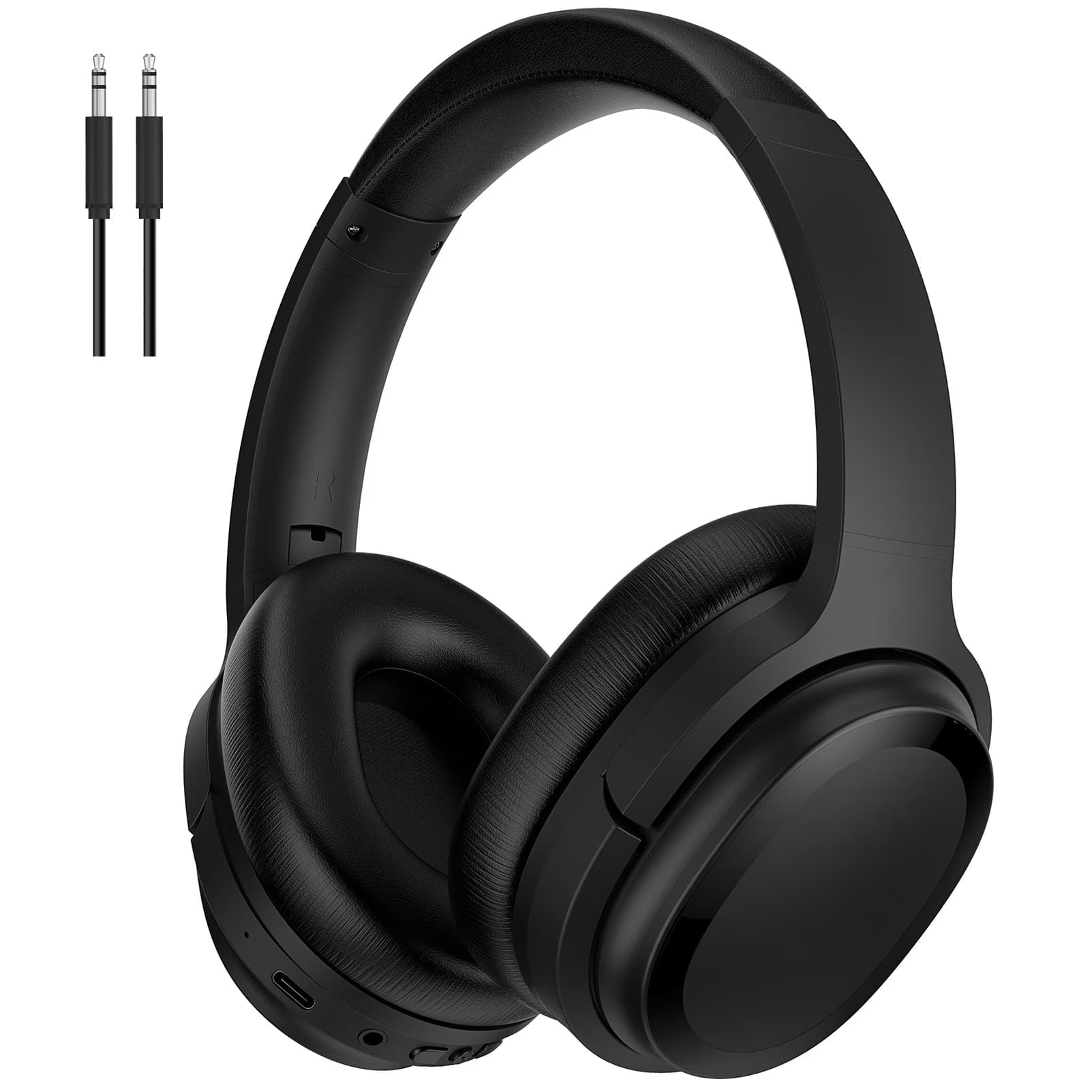 Premium Active Noise Cancelling Bluetooth Headphones - Wireless Over-Ear Design with Mic, Comfortable Protein Earpads, 30H Playtime, Foldable for Travel & Work - Sleek Black Finish