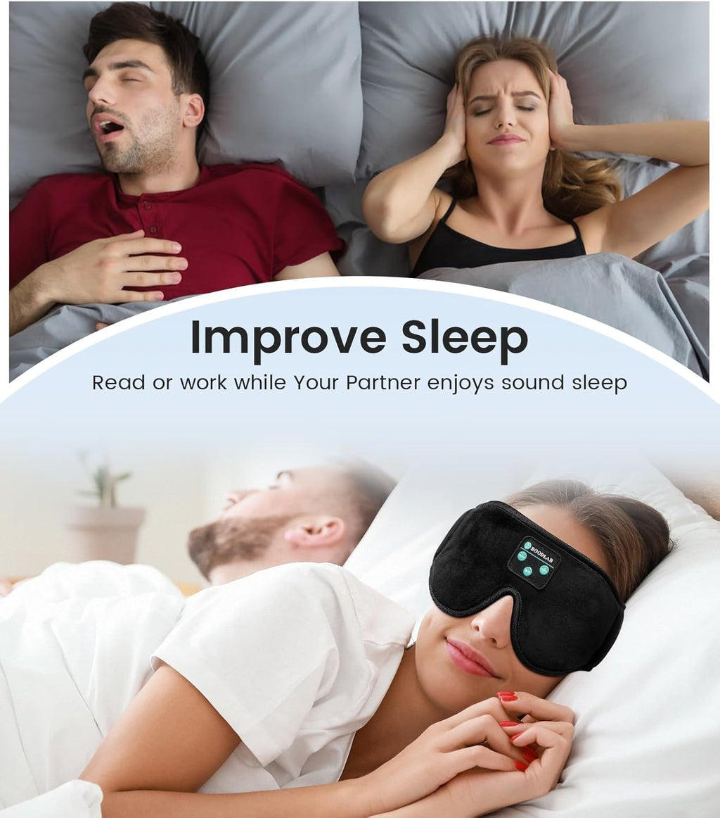 Bluetooth Sleep Mask, Sleep Mask with Bluetooth Headphones, Sleeping Headphones for Side Sleepers Travel Yoga, Cool Tech Gadgets Unique Gift for Valentine'S Mother'S Day Birthday Christmas