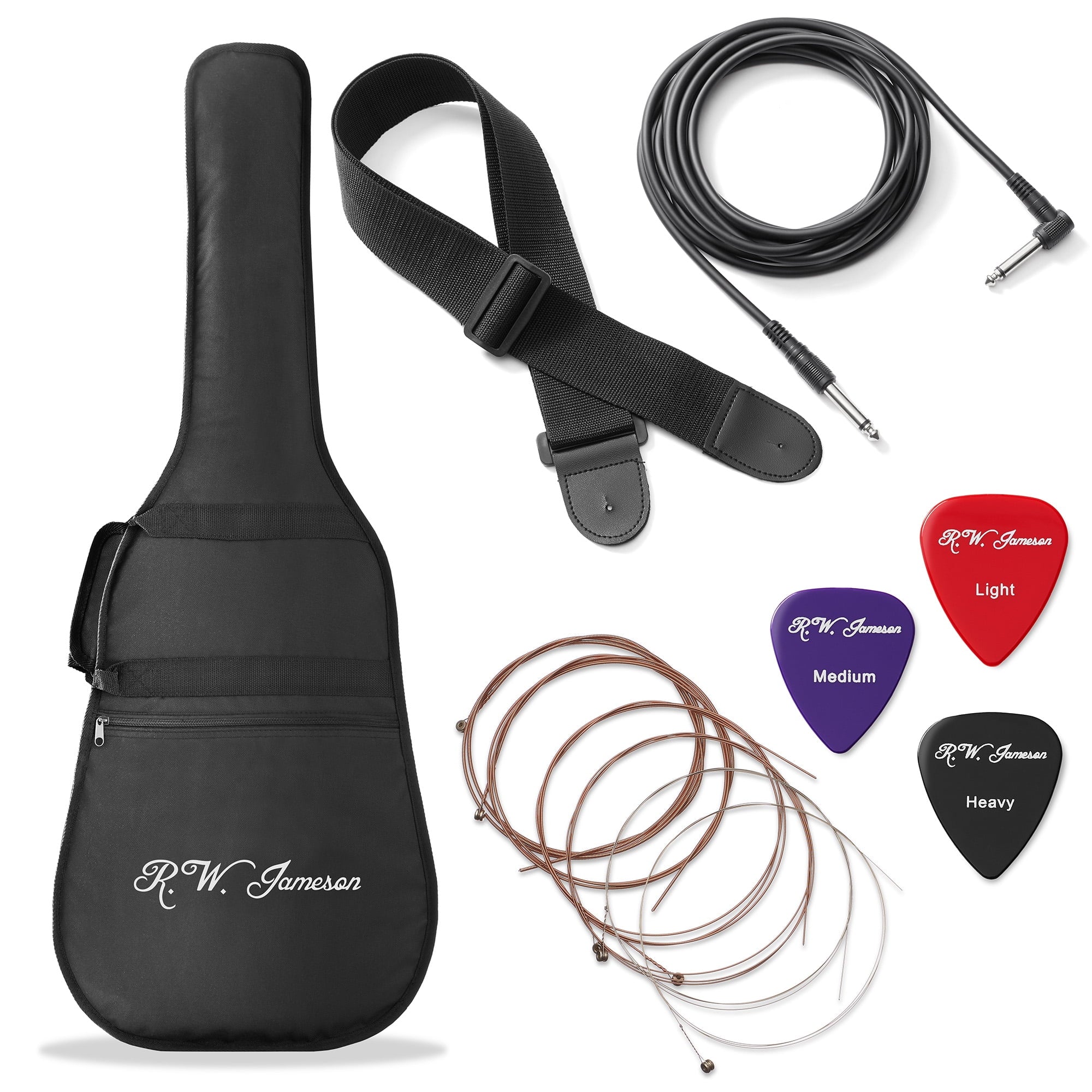 Jameson 41-Inch Full-Size Acoustic Electric Guitar with Thinline Cutaway Design, Black