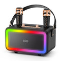 Karaoke Machine with 2 UHF Wireless Microphone, Portable Bluetooth Karaoke with RGB Colorful Light, Reverb Adjustment, PA System Singing Machine Party Karaoke Speaker