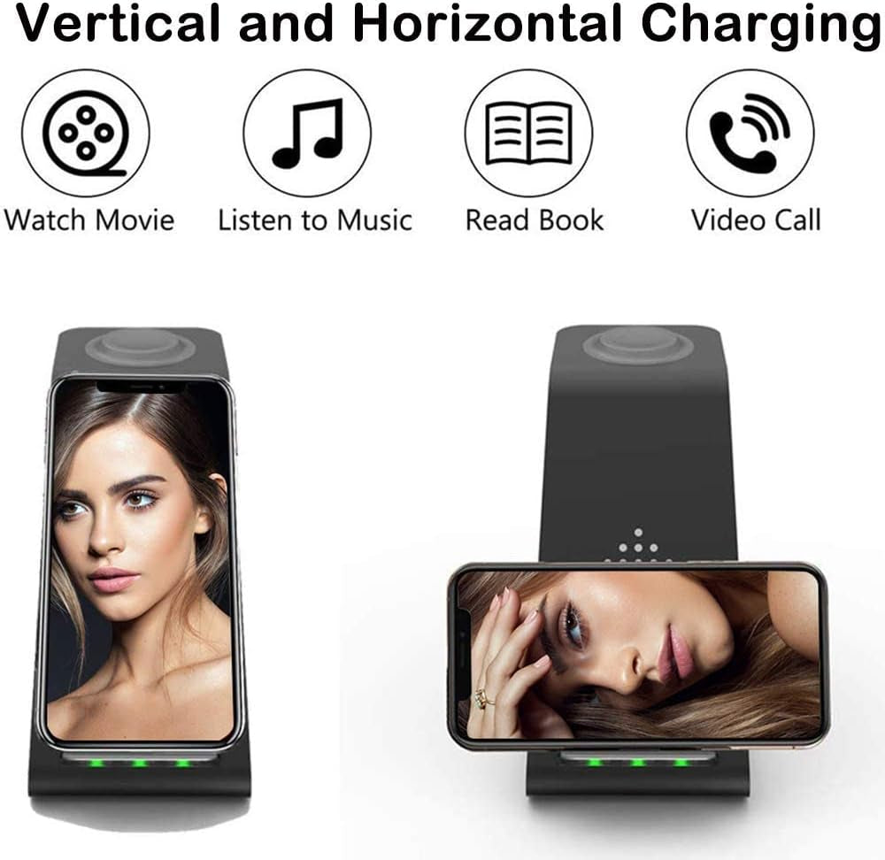 3 in 1 Wireless Charger, Charging Station for Samsung Galaxy S23 Ultra/Zfold3/S22/21/20/10/9/8/Note10/9/8, Dock for Galaxy Watch 3/Active2/1/Gears3, Galaxy Buds