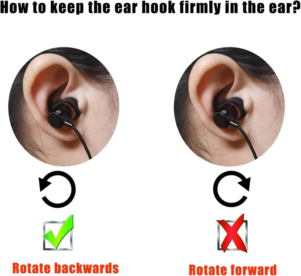 Sports Earbuds Tips Replacement Ear Fins Wingtips Noise Isolation Replacement Eartips Adapters for in Ear Earphones 4Mm to 6Mm Nozzle Attachment 3 Pairs Left & Right, Balck