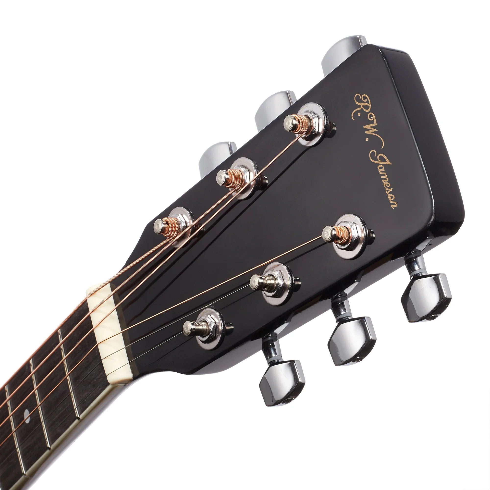 Jameson 41-Inch Full-Size Acoustic Electric Guitar with Thinline Cutaway Design, Black