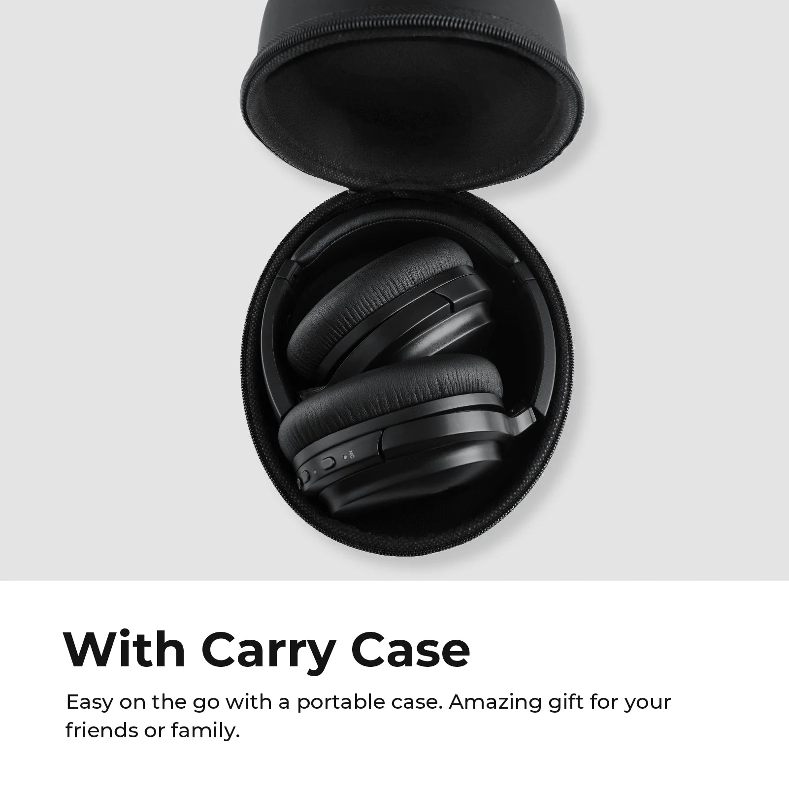 Premium Active Noise Cancelling Bluetooth Headphones - Wireless Over-Ear Design with Mic, Comfortable Protein Earpads, 30H Playtime, Foldable for Travel & Work - Sleek Black Finish