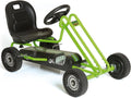 Kids Pedal Go Kart, 4 Wheel Bike Cart, Ride for Ages 4-8, Green- Outdoor Bicycle Karts with Plastic Wheels for Boys and Girls