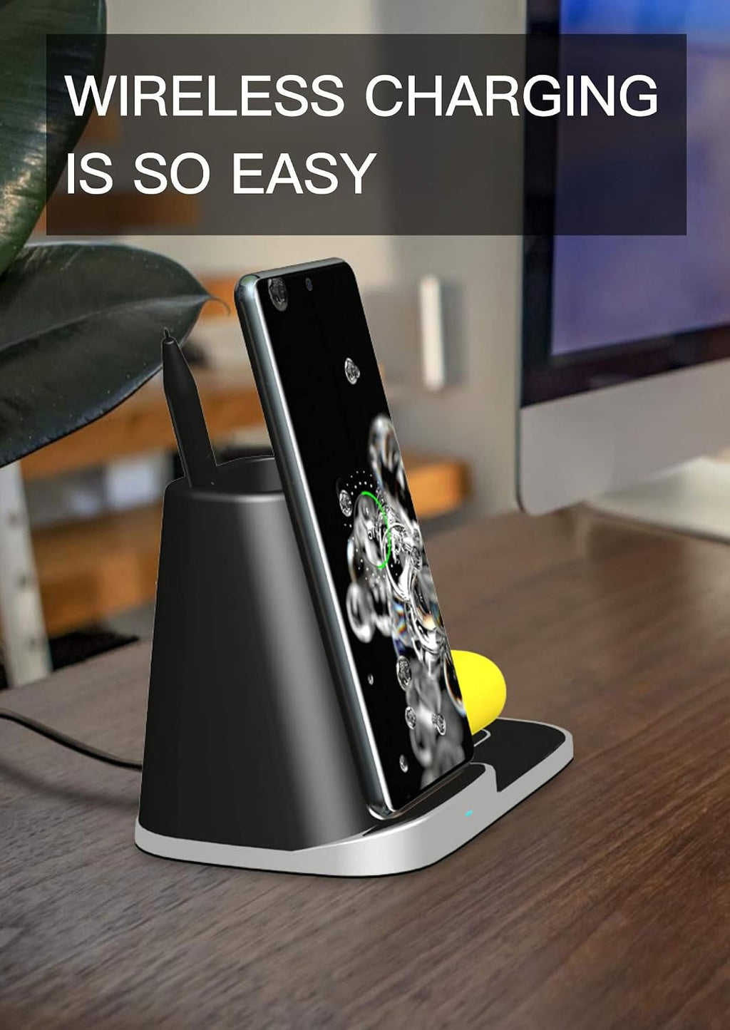 Wireless Charger 4 in 1 Qi Fast Charging Station for Multiple Devices Samsung Android Galaxy Watch 4/3,Active2,Gear S2/S3 Classic,Galaxy Buds/+/Live,Samsung S23/S22/S21/S21 Ultra/S20/S10/S7/Z Fold 3