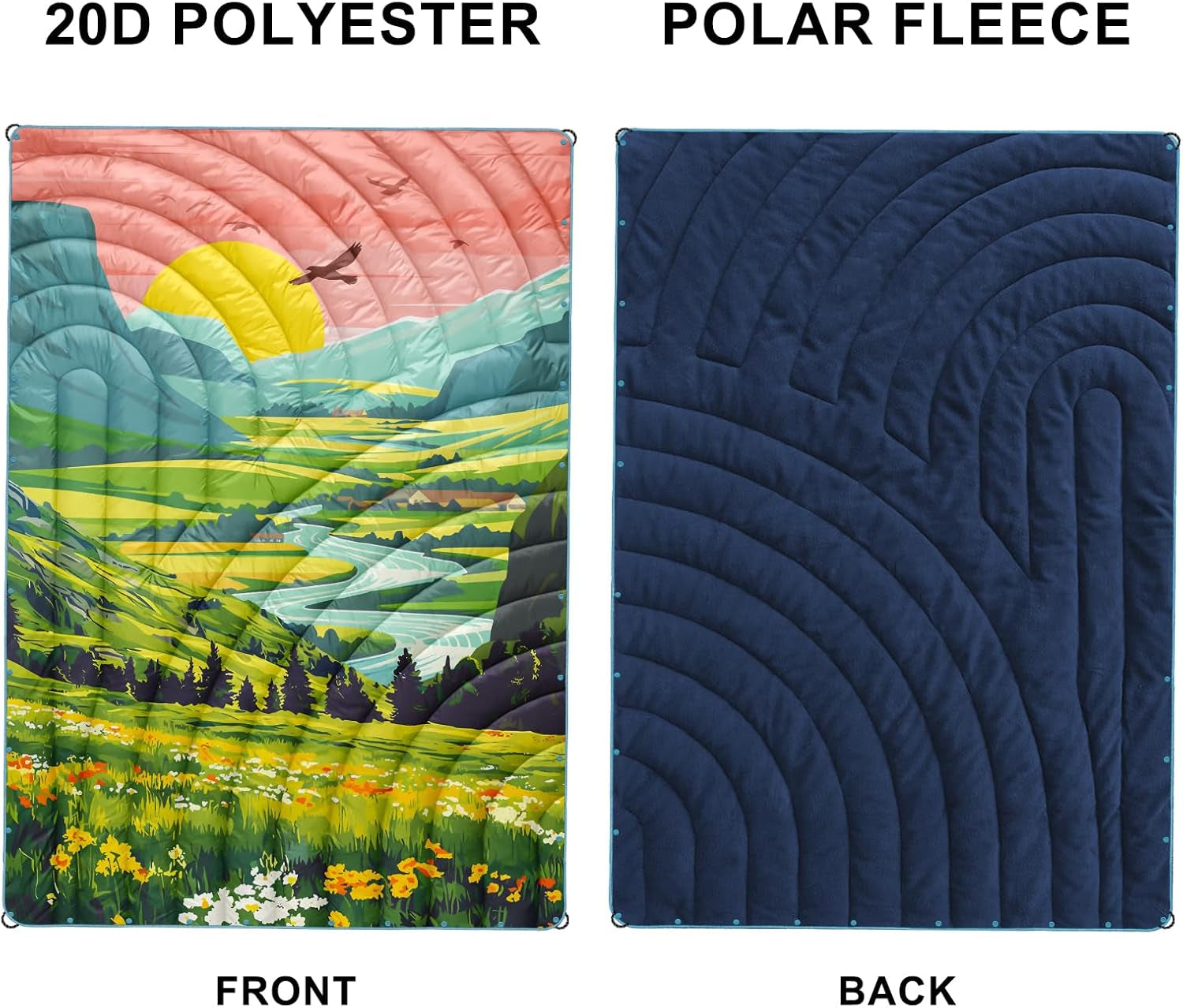 Camping Blanket,Puffy Blanket Lightweight Packable Camping Blanket Outdoor Blanket for Camping,Traveling, Stadium, Hiking, Picnics