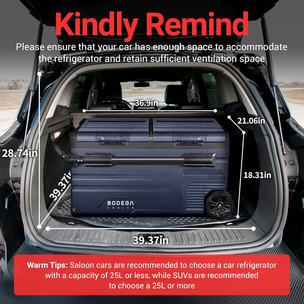 COOLER 12 Volt Car Refrigerator, Portable Freezer, Car Fridge Dual Zone WIFI APP Control, 80 Quart(75L) -4℉-68℉Car Cooler, 12/24V DC and 100-240V AC, for Camping, Travel, RV, Outdoor